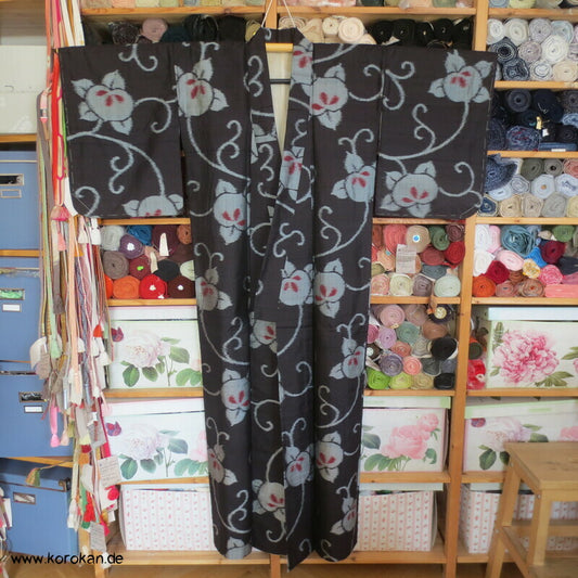 Japan Art Deco Tachibana Arabesken Meisen Seiden Kimono