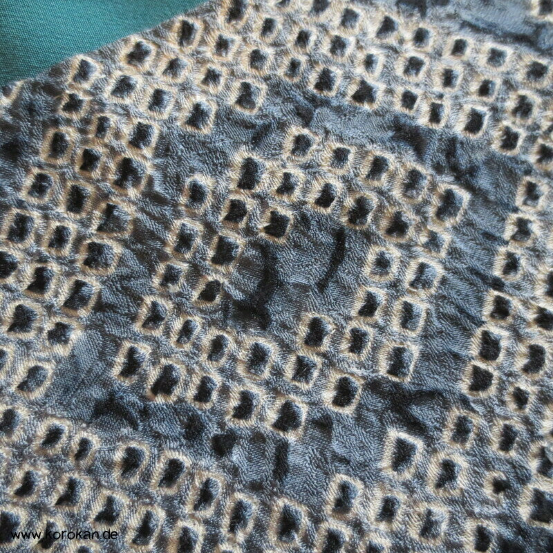 Komon Kimono Full Shibori Seiden Kikko Sechsecke
