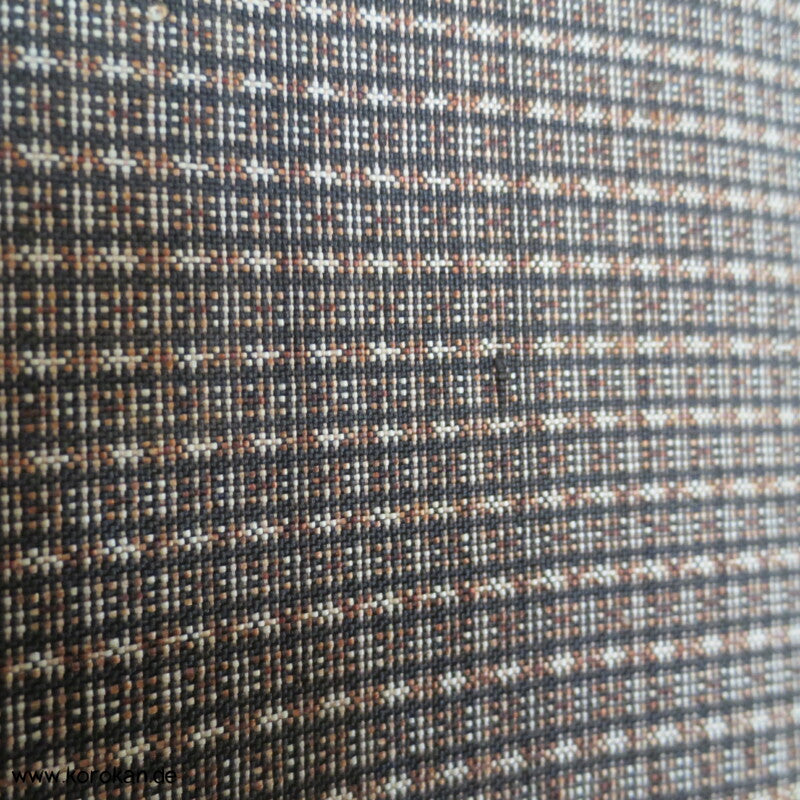 hellbraune Kasuri Tsumugi Seide Haori Kimono Jacke, Reisgarbenfutter