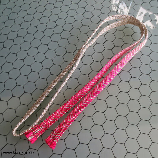 pink gold silber weißer Verlaufs Obijime, Seide / Lurex