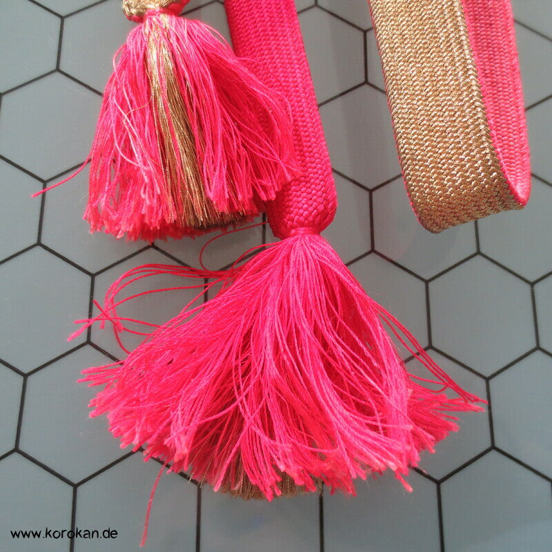 neonpink gold Obijime, Seide / Lurex