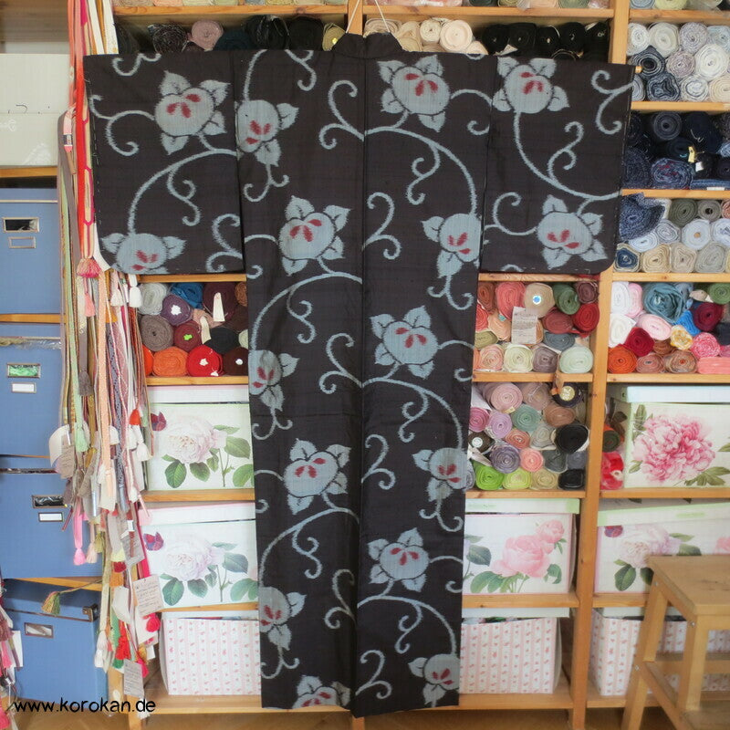 Japan Art Deco Tachibana Arabesken Meisen Seiden Kimono