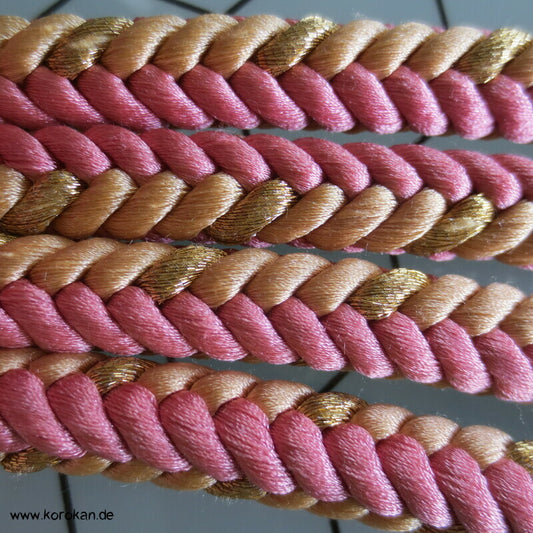 hellgelb rosa goldener Kordel Obijime
