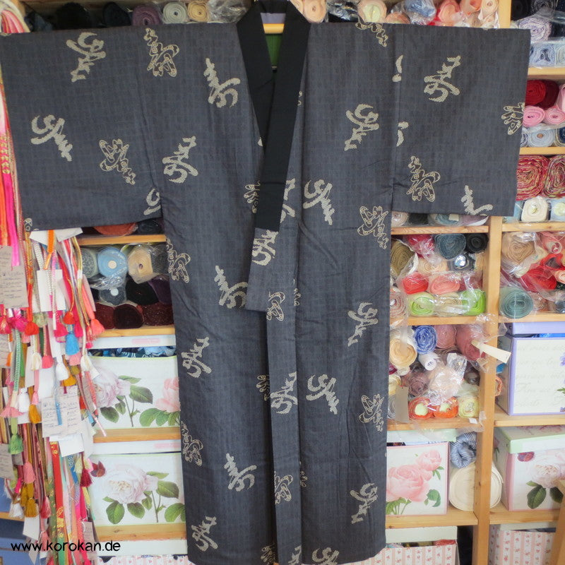 Kanji Zeichen Wollmusselin Juban Kimono