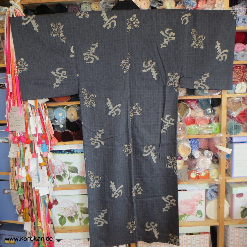 Kanji Zeichen Wollmusselin Juban Kimono