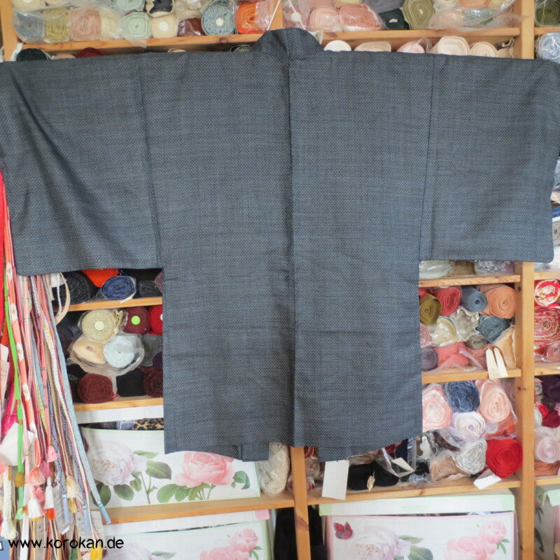 gewebter Fuji San Futter, Kasuri Tsumugi Seiden Haori Jacke