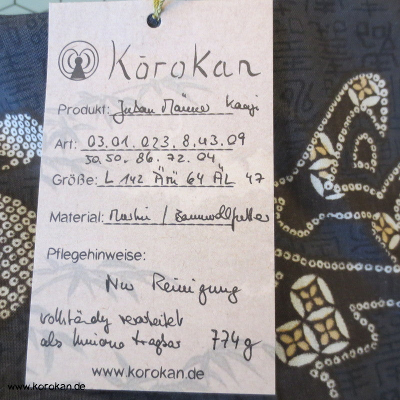 Kanji Zeichen Wollmusselin Juban Kimono