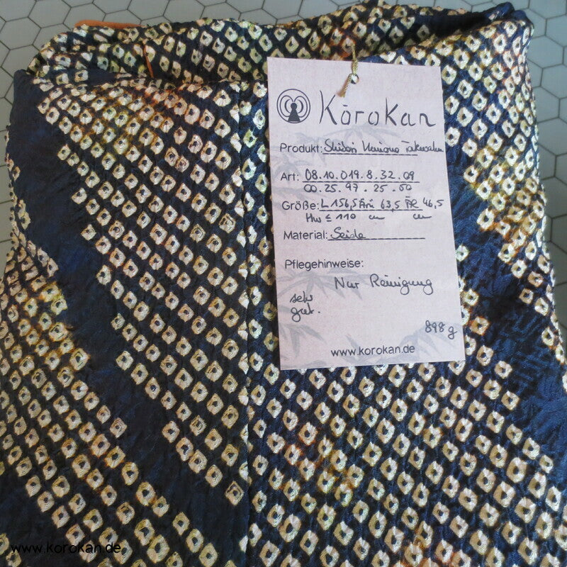 Komon Kimono Full Shibori Seiden Kikko diagonales Tatewaku