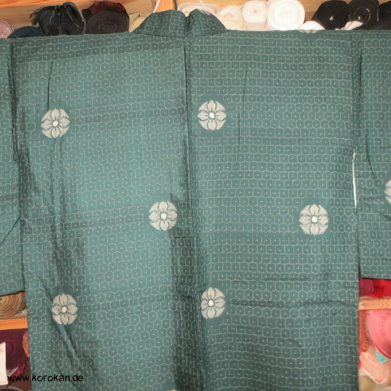 Kikko, Blumensignets japanischer Meisen Seiden Art Deco Kimono