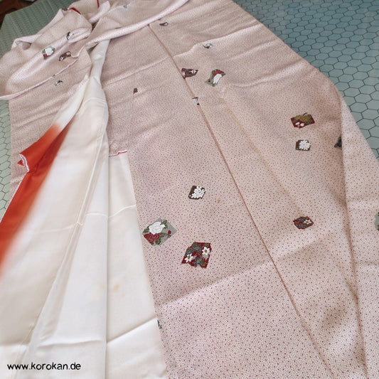 Punkte und Shikishi Seidendamast Komon Kimono