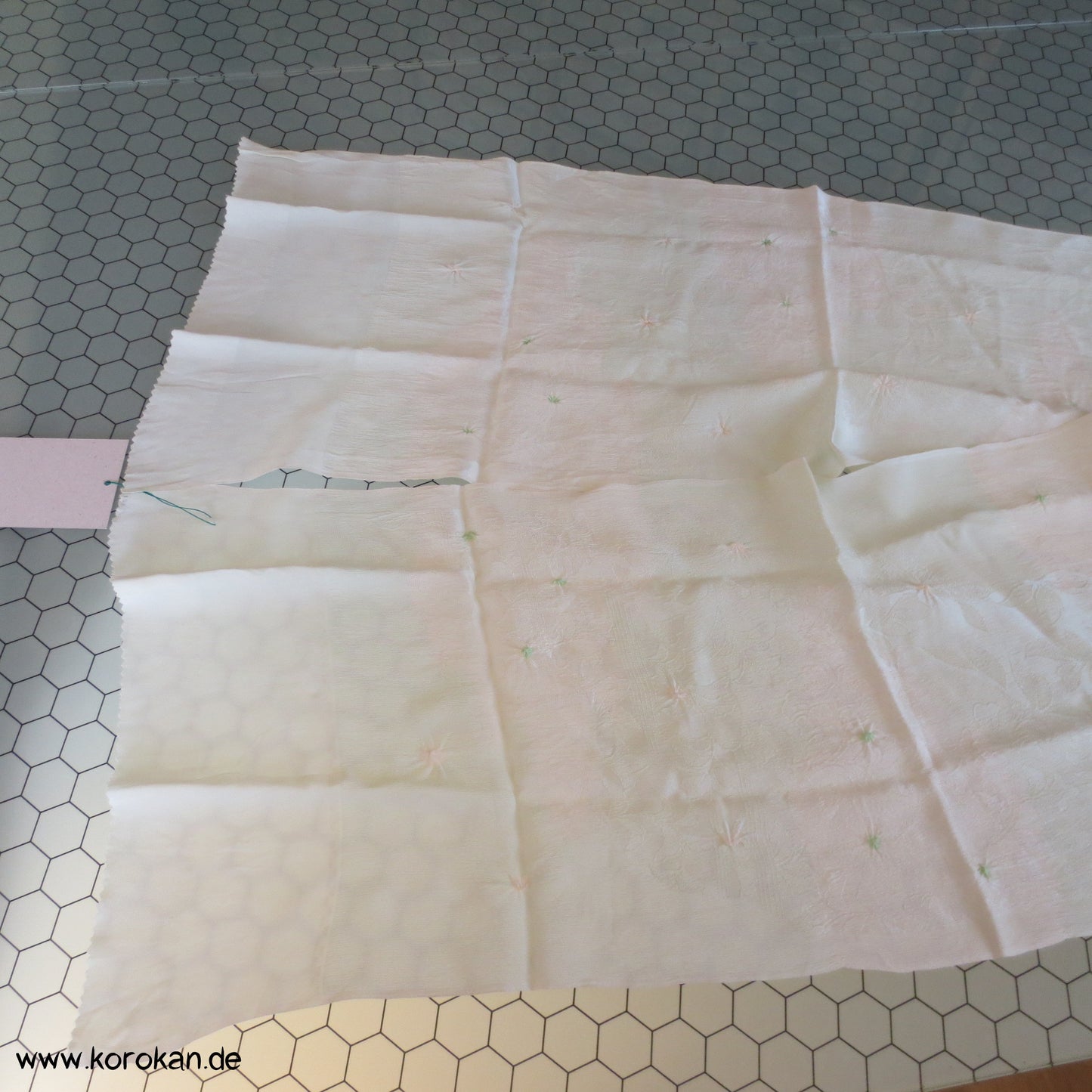 Shibori zartgrün Obiage, leicht
