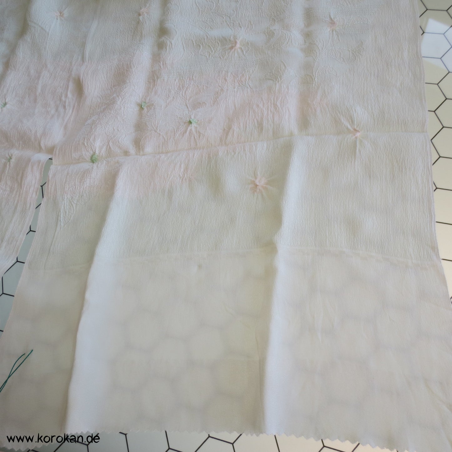 Shibori zartgrün Obiage, leicht