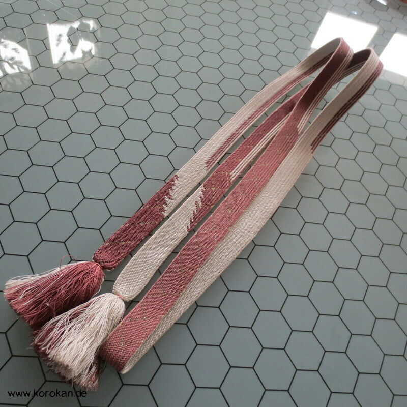 mauve kiesel wechselseitig Obijime, Seide / Lurex