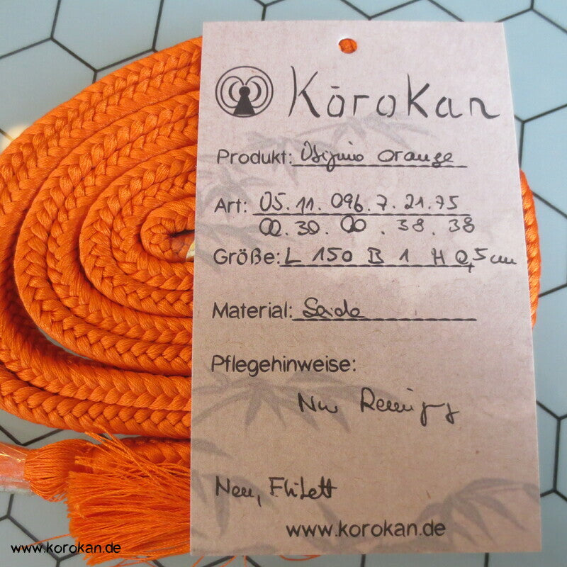 orange uni dicker weicher Obijime, Seide