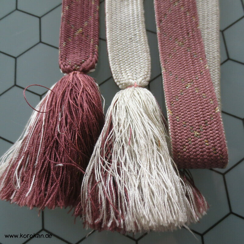mauve kiesel wechselseitig Obijime, Seide / Lurex