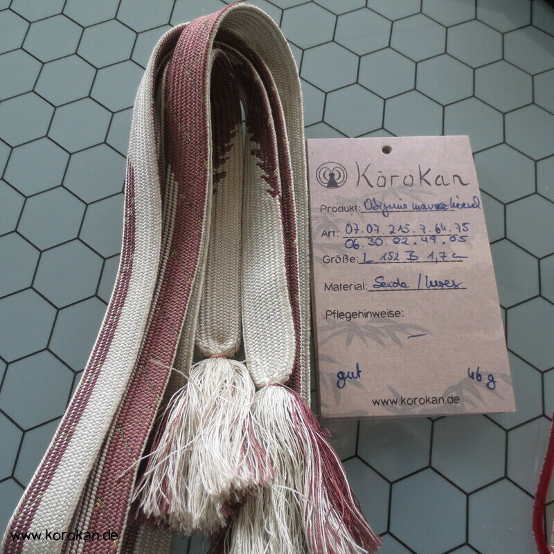 mauve kiesel wechselseitig Obijime, Seide / Lurex