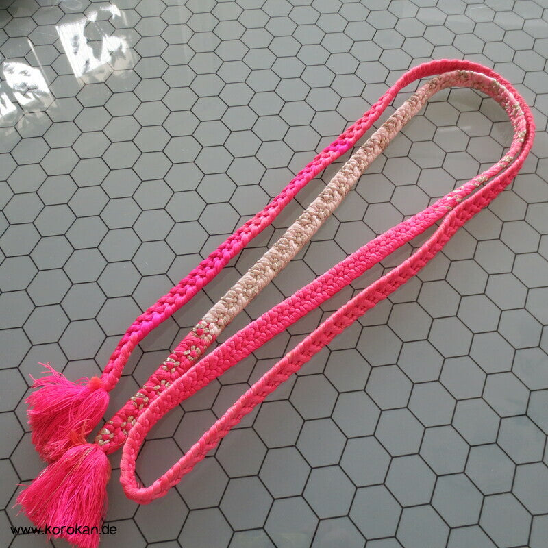 pink weiß Verlaufsfarben Obijime, Seide / Lurex