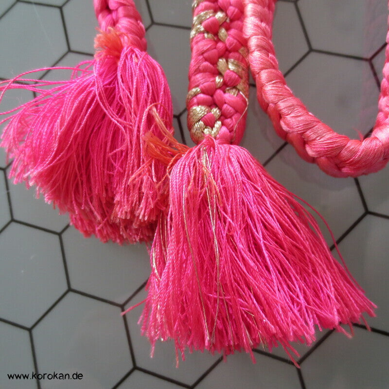 pink weiß Verlaufsfarben Obijime, Seide / Lurex