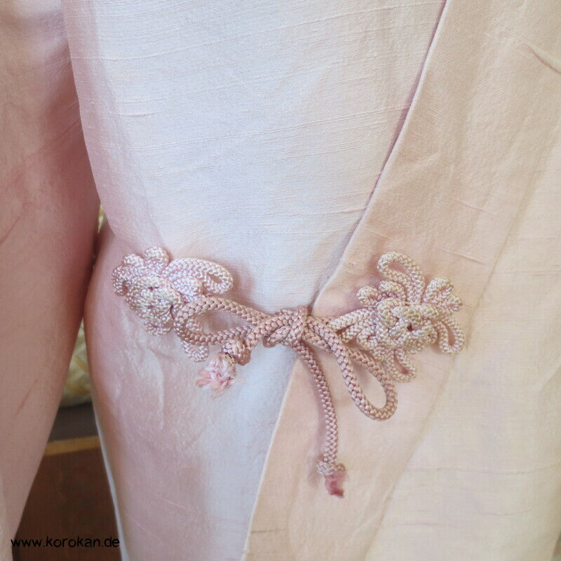 Dochugi Kimono Jacke sakura rosa Wildseiden Tsumugi, lang