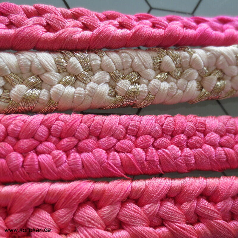 pink weiß Verlaufsfarben Obijime, Seide / Lurex