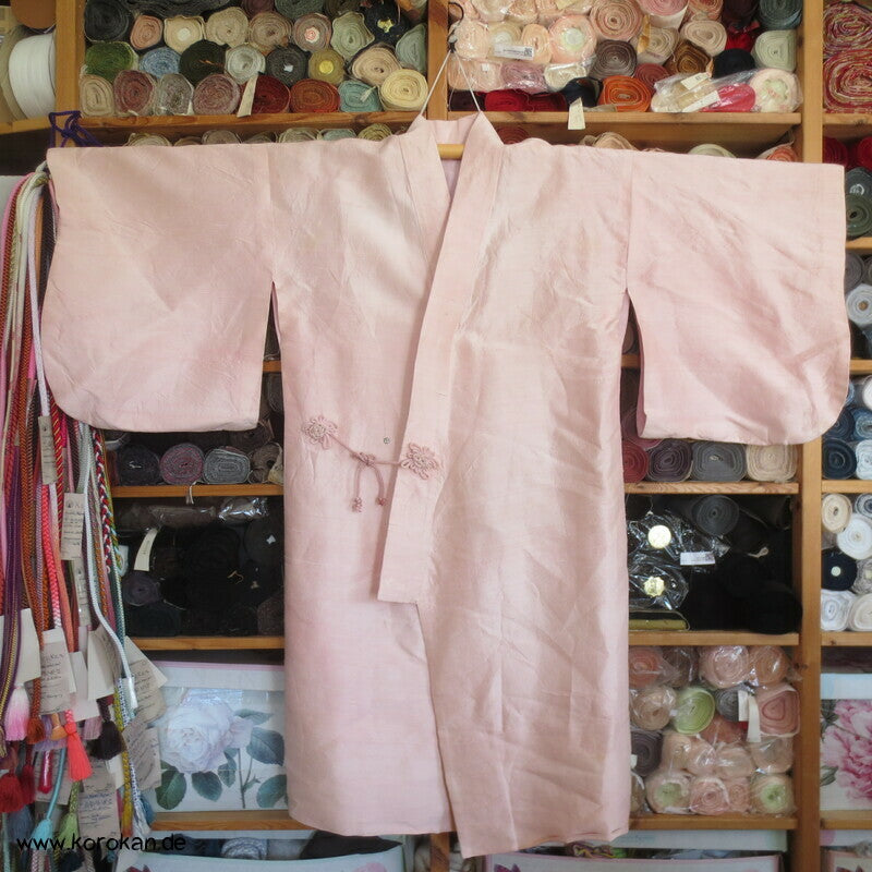 Dochugi Kimono Jacke sakura rosa Wildseiden Tsumugi, lang