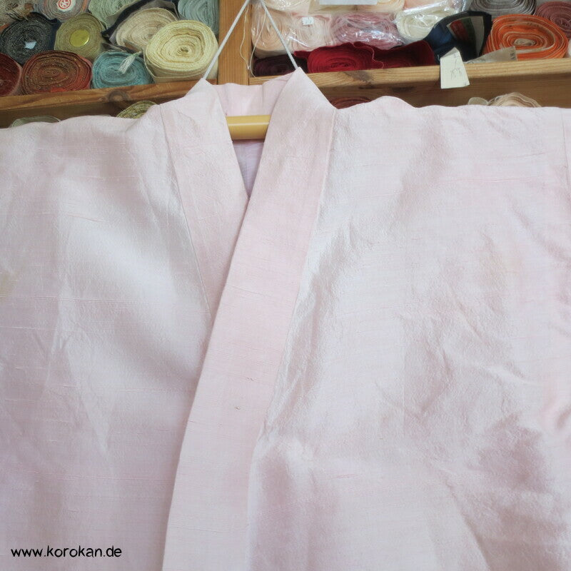 Dochugi Kimono Jacke sakura rosa Wildseiden Tsumugi, lang