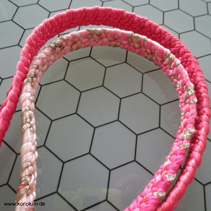 pink weiß Verlaufsfarben Obijime, Seide / Lurex