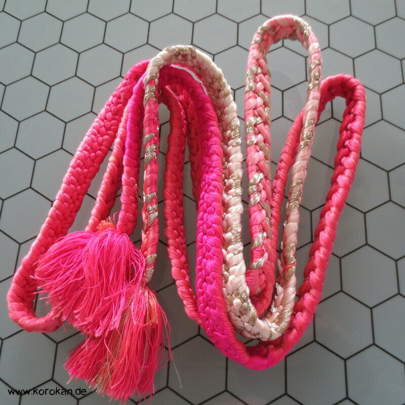 pink weiß Verlaufsfarben Obijime, Seide / Lurex