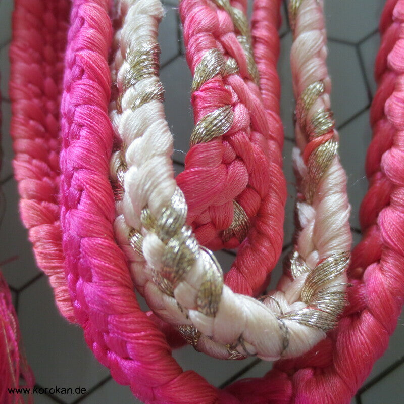 pink weiß Verlaufsfarben Obijime, Seide / Lurex