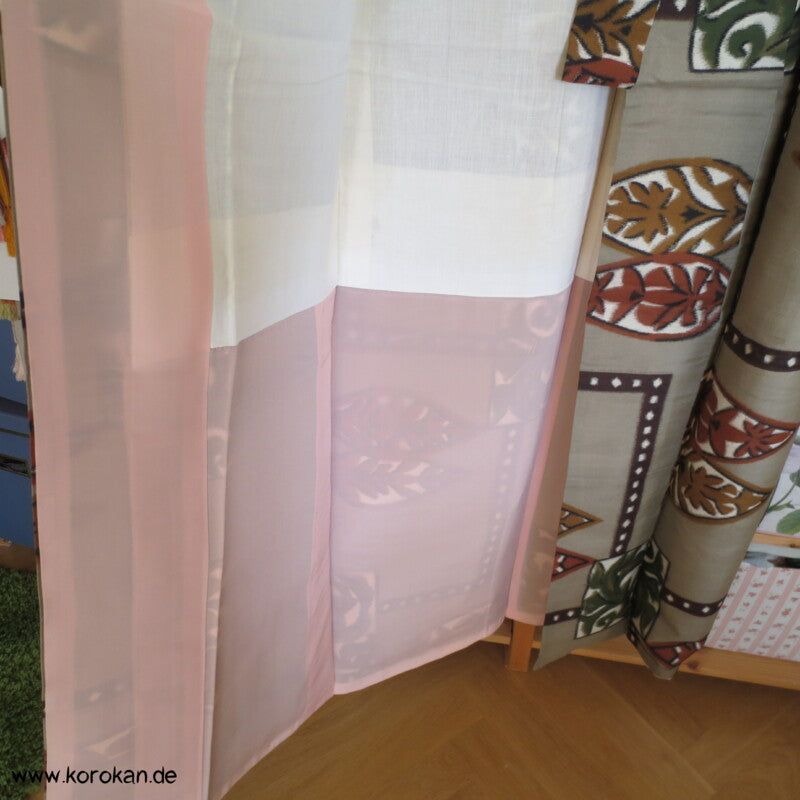 Japan Art Deco Blätter Meisen Seiden Kimono