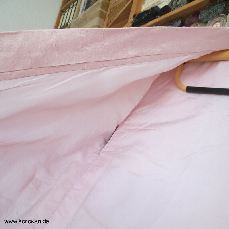 Dochugi Kimono Jacke sakura rosa Wildseiden Tsumugi, lang