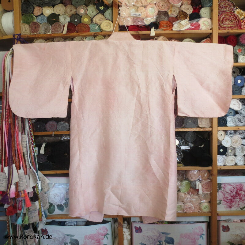 Dochugi Kimono Jacke sakura rosa Wildseiden Tsumugi, lang