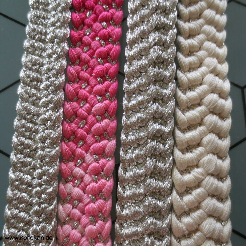 pink silber Obijime, Seide / Lurex,