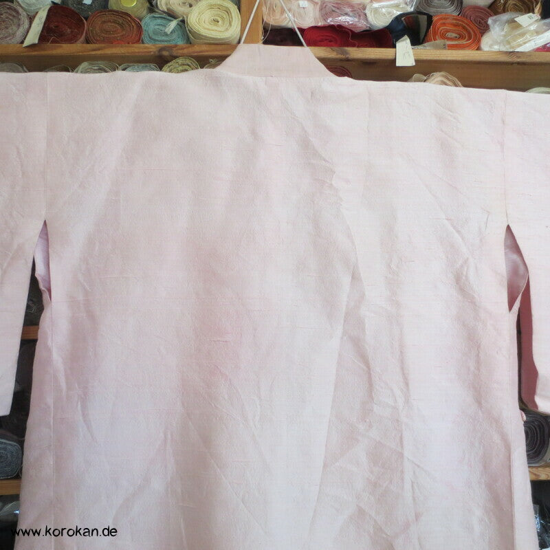 Dochugi Kimono Jacke sakura rosa Wildseiden Tsumugi, lang