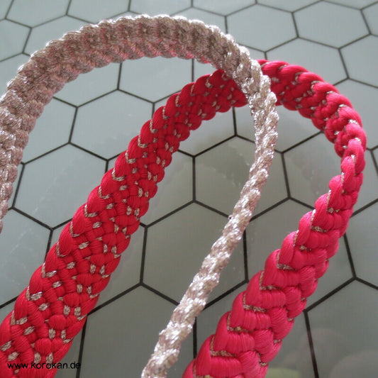 pink silber Obijime, Seide / Lurex,