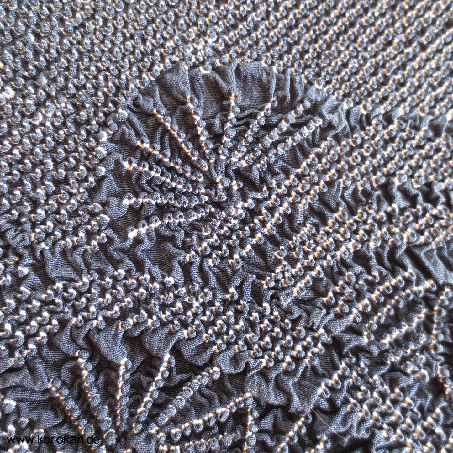 Bambus vor Wellen Shibori Heko Obi - Chirimen Crepe