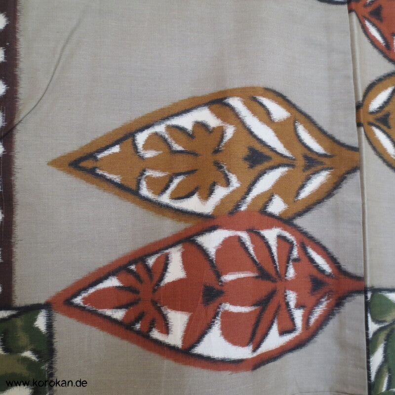 Japan Art Deco Blätter Meisen Seiden Kimono