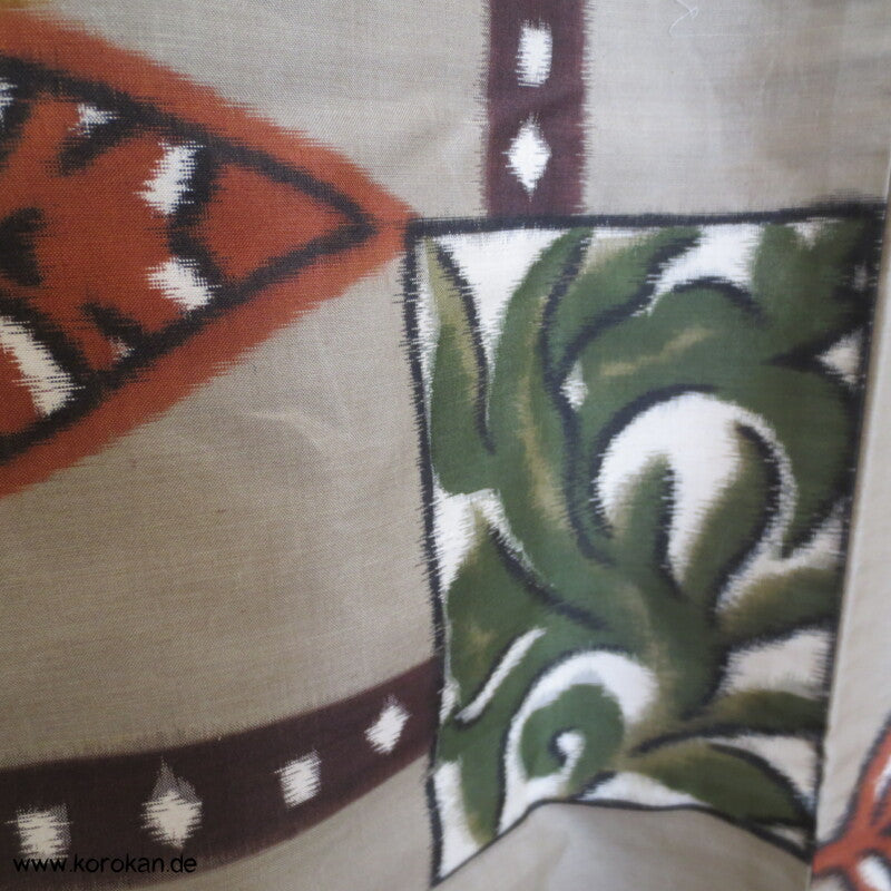 Japan Art Deco Blätter Meisen Seiden Kimono