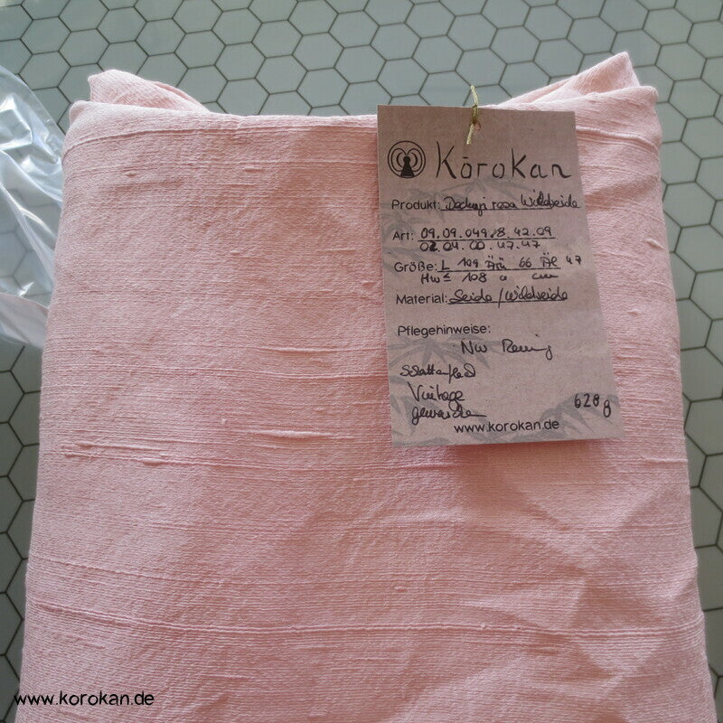 Dochugi Kimono Jacke sakura rosa Wildseiden Tsumugi, lang