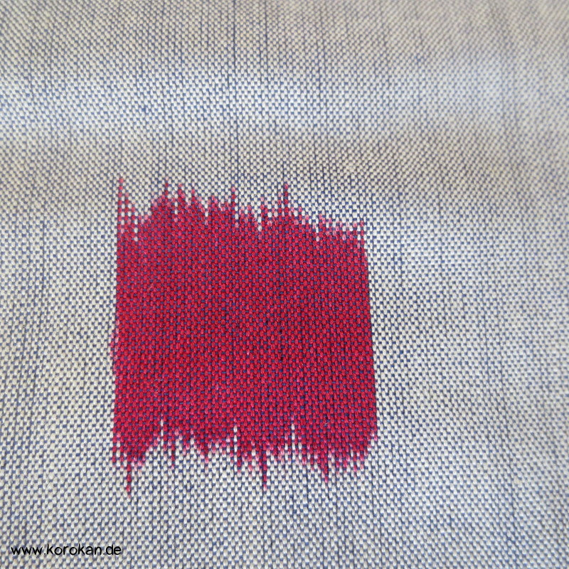 Asanoha Schneeflocken und rote Quadrate Meisen Seiden Kimono