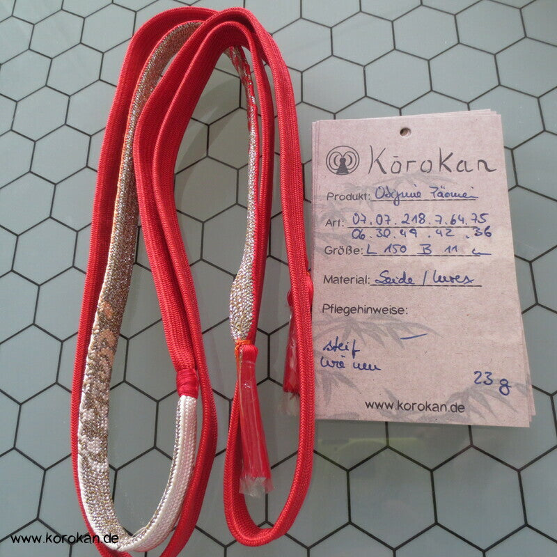 Kiku in Wechselseitiger Flechtung Obijime, Seide / Lurex