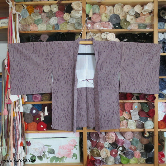Itajime Shibori Druck Haori Kimono Jacke, Seidencrepe, mit Himo