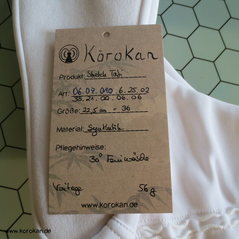 weiße Stretch Tabi Socken mit 5 Haken, Gr. 36