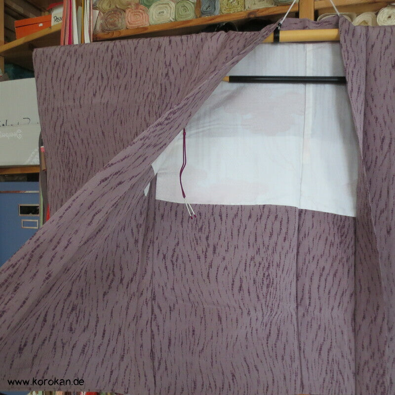 Itajime Shibori Druck Haori Kimono Jacke, Seidencrepe, mit Himo