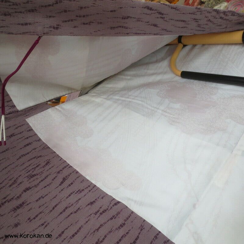 Itajime Shibori Druck Haori Kimono Jacke, Seidencrepe, mit Himo