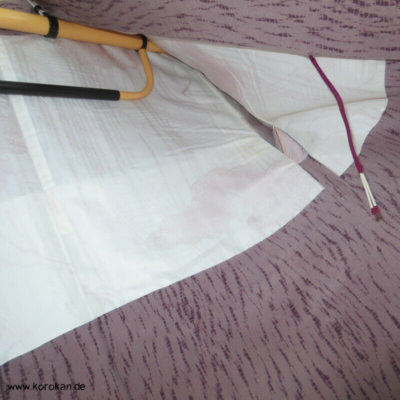 Itajime Shibori Druck Haori Kimono Jacke, Seidencrepe, mit Himo