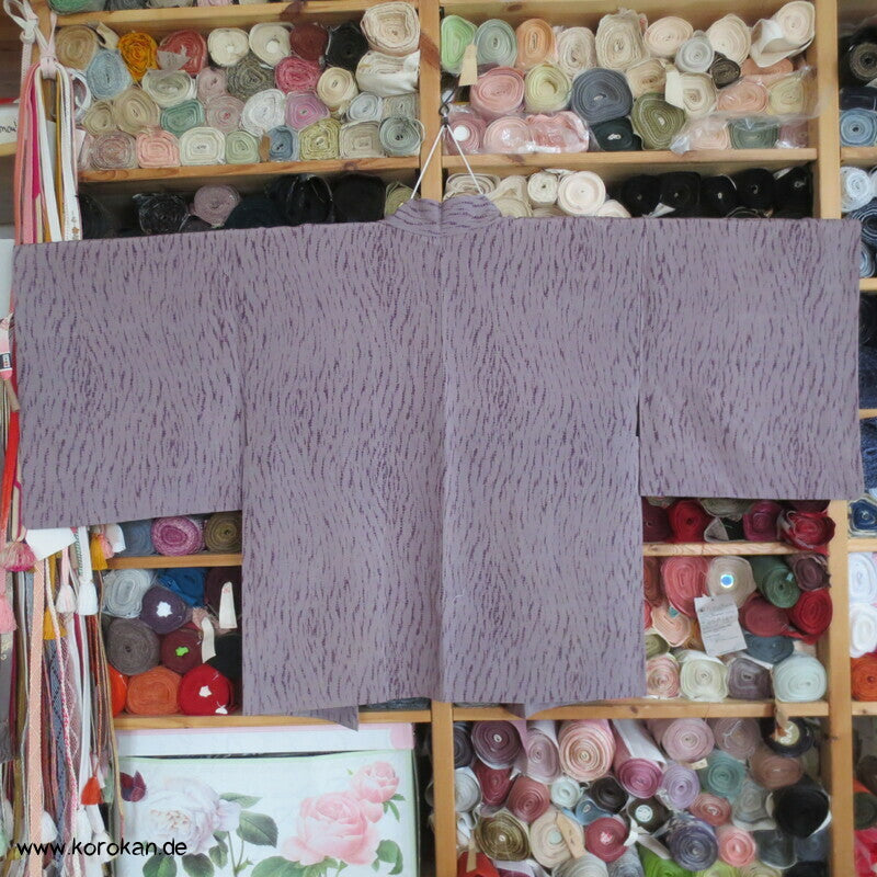 Itajime Shibori Druck Haori Kimono Jacke, Seidencrepe, mit Himo