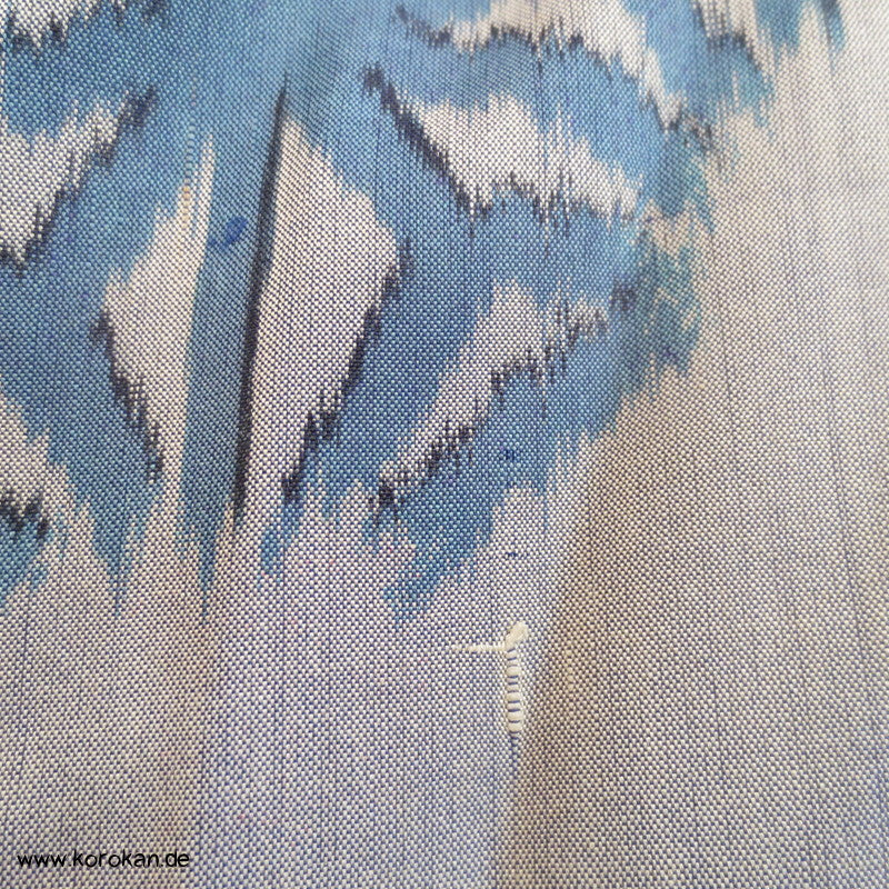 Asanoha Schneeflocken und rote Quadrate Meisen Seiden Kimono