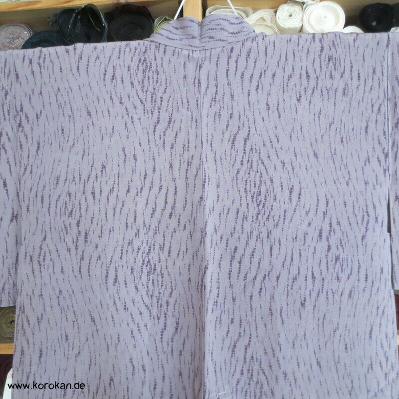 Itajime Shibori Druck Haori Kimono Jacke, Seidencrepe, mit Himo