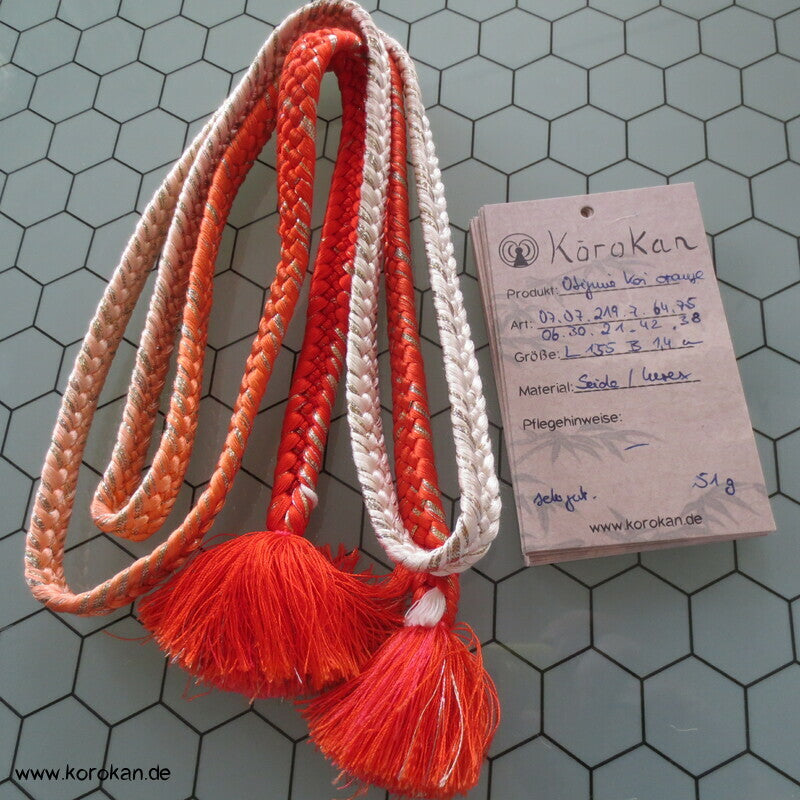 Koi orange Obijime, Seide / Lurex,